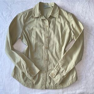 Eddie Bauer Vintage Sage Green Utility Shirt Size M 100% Cotton Y2K Gorpcore